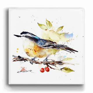 Nuthatch and Berries - Metal Box Art Metal Box Wall Art Dean Crouser