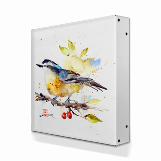 Nuthatch and Berries - Metal Box Art Metal Box Wall Art Dean Crouser