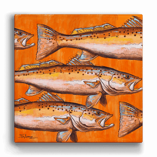 Orange Sea Trout: Metal Box Art Metal Box Wall Art Ed Anderson