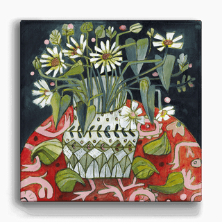 White Flowers - Metal Box Art Metal Box Wall Art Este MacLeod