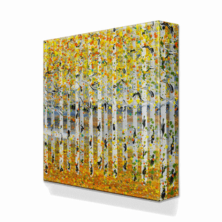 Fall Aspens - Square Metal Box Art Metal Box Wall Art Nancy Seiler