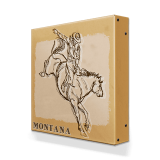 Bronc Rider I: The First Buck - Metal Box Art Metal Box Wall Art Out West Design