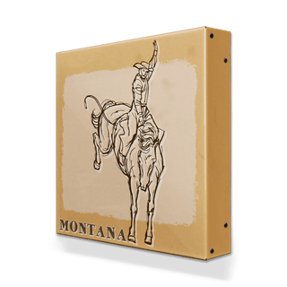 Bronc Rider II: Riding High - Metal Box Art Metal Box Wall Art Out West Design