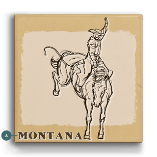 Bronc Rider II: Riding High - Metal Box Art Metal Box Wall Art Out West Design