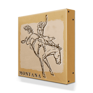 Bronc Rider III: Unseated - Metal Box Art Metal Box Wall Art Out West Design