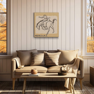 Bronc Rider IV: Turnabout - Metal Box Art Metal Box Wall Art Out West Design