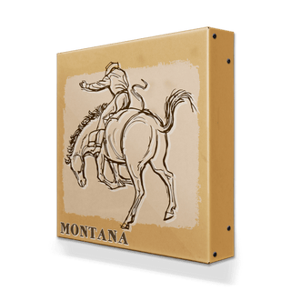 Bronc Rider IV: Turnabout - Metal Box Art Metal Box Wall Art Out West Design
