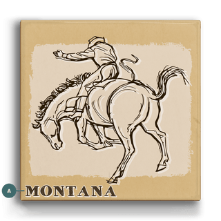 Bronc Rider IV: Turnabout - Metal Box Art Metal Box Wall Art Out West Design