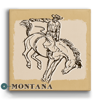 Bronc Rider VI: Almost Eight - Metal Box Art Metal Box Wall Art Out West Design