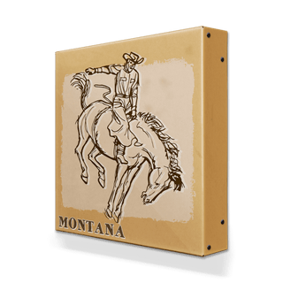 Bronc Rider VI: Almost Eight - Metal Box Art Metal Box Wall Art Out West Design