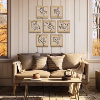 Bronc Rider: Seven Piece Collection - Metal Box Art Metal Box Wall Art Out West Design