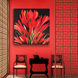 Scarlet Paintbrush - Metal Box Art Metal Box Wall Art Nancy Seiler