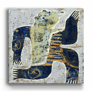 Tribal Bears: Dancing Bear - Metal Box Art Metal Box Wall Art Shelle Lindholm