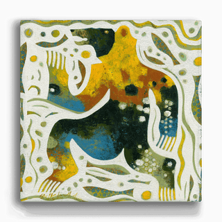 Tribal Bears: Fishing Bear - Metal Box Art Metal Box Wall Art Shelle Lindholm