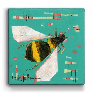 A Bee Symphony: Honey Gatherer - Metal Box Art Metal Box Wall Art Shelle Lindholm