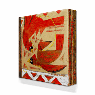 Spirit Birds: Crimson Flight - Metal Box Art Metal Box Wall Art Shelle Lindholm