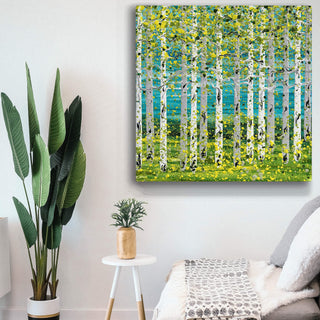 Summer Aspens - Square Metal Box Art Metal Box Wall Art Nancy Seiler