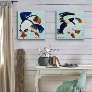 Jump for Joy Puffin - Metal Box Art Metal Box Wall Art Shelle Lindholm