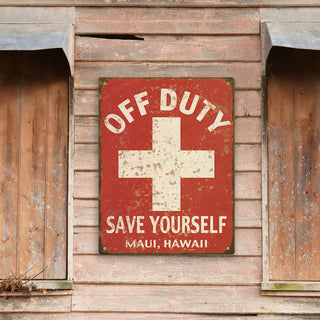 Off Duty Lifeguard: Personalized - Metal Wall Art Wood & Metal Wall Art Meissenburg Designs