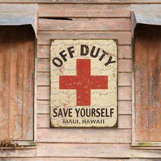 Off Duty Lifeguard: Personalized - Metal Wall Art Wood & Metal Wall Art Meissenburg Designs