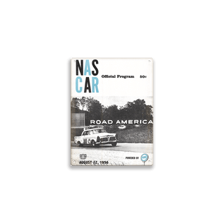 [RA] 1956 NASCAR Program - Metal Wall Art Wood & Metal Wall Art Road America