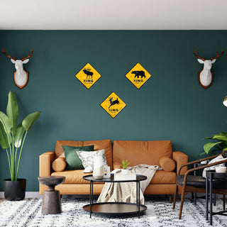 Deer Crossing - Metal Wall Art Wood & Metal Wall Art Meissenburg Designs