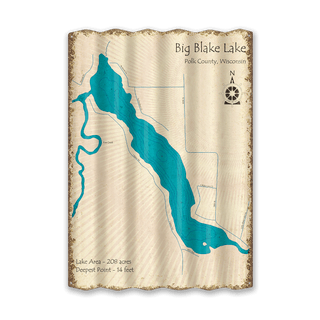 Big Blake Lake, Wisconsin - Corrugated Metal Wall Art Corrugated Wall Art Lake Art