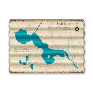 Bear Lake, Wisconsin - Corrugated Metal Wall Art Corrugated Wall Art Lake Art