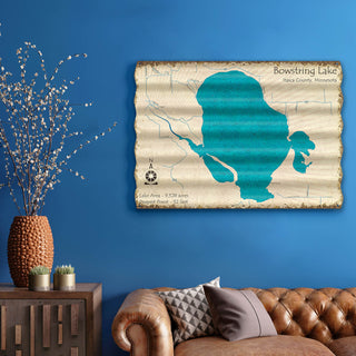 Bowstring Lake, Minnesota - Corrugated Metal Wall Art Corrugated Wall Art Lake Art
