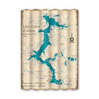 Lake Coeur d'Alene, Idaho - Corrugated Metal Wall Art Corrugated Wall Art Lake Art