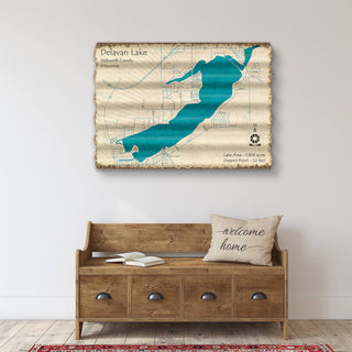 Delavan Lake, Wisconsin - Corrugated Metal Wall Art Corrugated Wall Art Lake Art