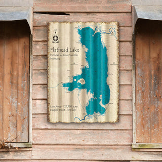Flathead Lake, Montana - Corrugated Metal Wall Art Corrugated Wall Art Lake Art
