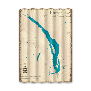 Harrison Lake, British Columbia - Corrugated Metal Wall Art Corrugated Wall Art Lake Art