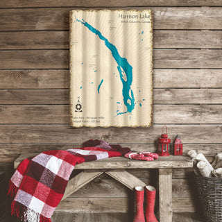 Harrison Lake, British Columbia - Corrugated Metal Wall Art Corrugated Wall Art Lake Art
