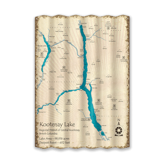 Kootenay Lake, British Columbia - Corrugated Metal Wall Art Corrugated Wall Art Lake Art