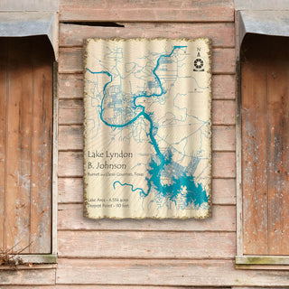 Lake Lyndon B. Johnson, Texas - Corrugated Metal Wall Art Corrugated Wall Art Lake Art