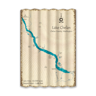 Lake Chelan, Washington - Corrugated Metal Wall Art Corrugated Wall Art Lake Art