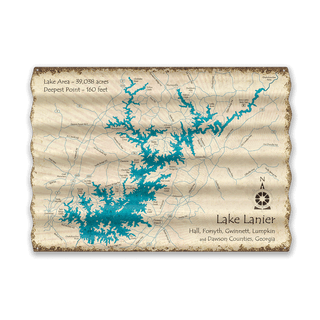 Lake Lanier, Georgia - Corrugated Metal Wall Art Corrugated Wall Art Lake Art