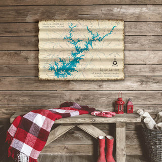 Lake Lanier, Georgia - Corrugated Metal Wall Art Corrugated Wall Art Lake Art