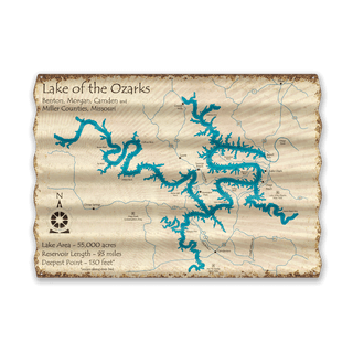 Lake of the Ozarks, Missouri - Corrugated Metal Wall Art Corrugated Wall Art Lake Art