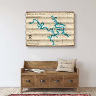 Lake of the Ozarks, Missouri - Corrugated Metal Wall Art Corrugated Wall Art Lake Art