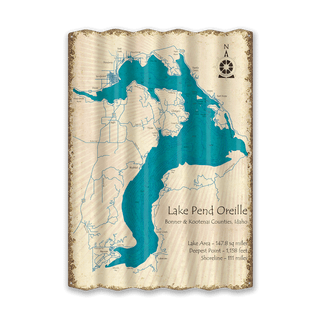 Lake Pend Oreille, Idaho - Corrugated Metal Wall Art Corrugated Wall Art Lake Art
