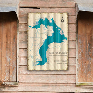 Lake Pend Oreille, Idaho - Corrugated Metal Wall Art Corrugated Wall Art Lake Art
