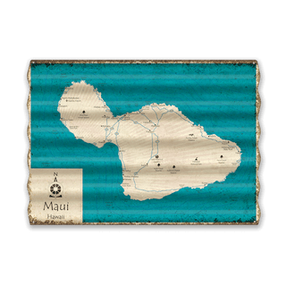 Maui, Hawaii - Corrugated Metal Wall Art Corrugated Wall Art Lake Art