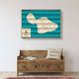 Maui, Hawaii - Corrugated Metal Wall Art Corrugated Wall Art Lake Art