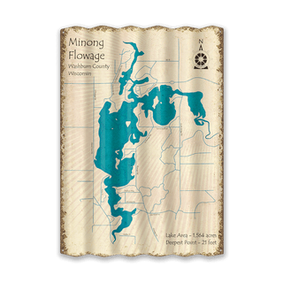 Minong Flowage, Wisconsin - Corrugated Metal Wall Art Corrugated Wall Art Lake Art