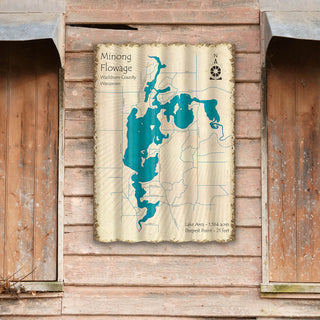 Minong Flowage, Wisconsin - Corrugated Metal Wall Art Corrugated Wall Art Lake Art