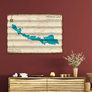 Mildred Lake, Wisconsin - Corrugated Metal Wall Art Corrugated Wall Art Lake Art