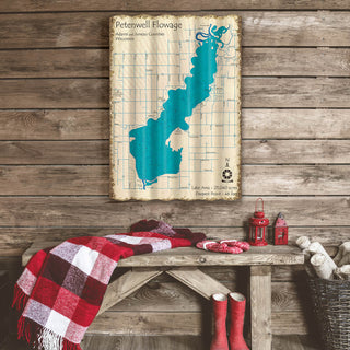 Petenwell Flowage, Wisconsin - Corrugated Metal Wall Art Corrugated Wall Art Lake Art