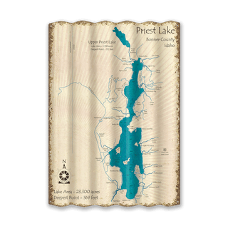 Priest Lake, Idaho - Corrugated Metal Wall Art Corrugated Wall Art Lake Art